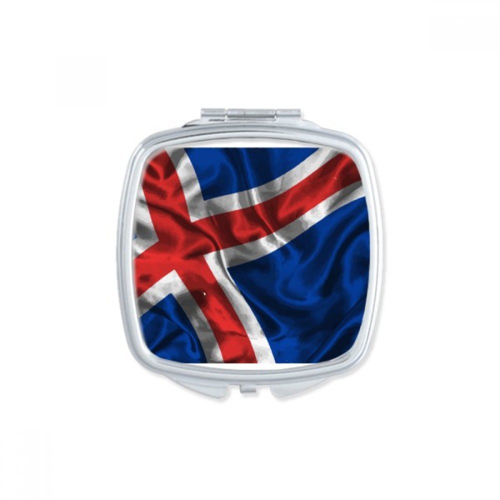 Miroir carré motif texture soie Islande au design raffiné pour mise en beauté