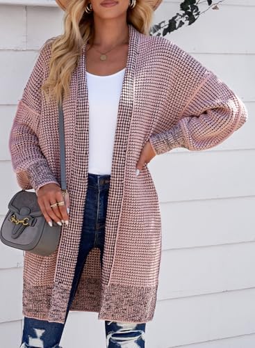 Image of Sidefeel Cardigan Sweaters for Women 2026 Fall Outfits | Soft Cozy Warm Cardigans, Checkered Long Sleeve Open Front, Chunky Knit Oversized Sweater Coats, Casual Office Wear