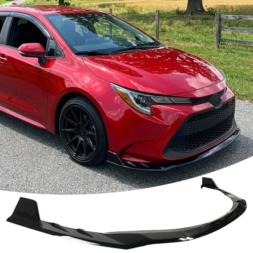 NEESPOC Front Bumper Lip Splitter Spoiler Fit for Toyota Corolla L/LE/XLE/ 2020-2026 Sedan Accessories, Gloss Black 3pcs Air Chin Body Kit