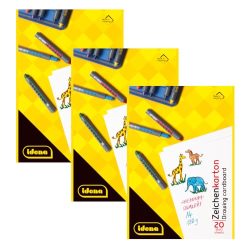 Idena 10381 - Zeichenkarton DIN A4 20 Blatt 190 g/m 3 Stück