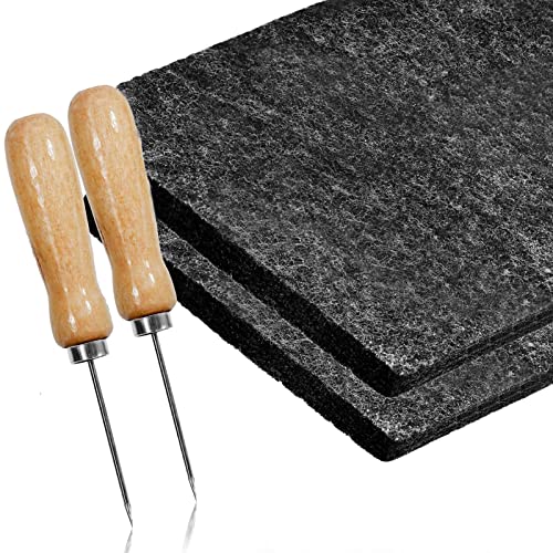XCMJTM Tingling Set de billetterie en bois ergonomique 2 aiguilles + 2 sous-couche en fourrure (champ, 20 x 14,5 x 0,9 cm et aiguilles à tingling avec poignée en bois 10 cm) Cover