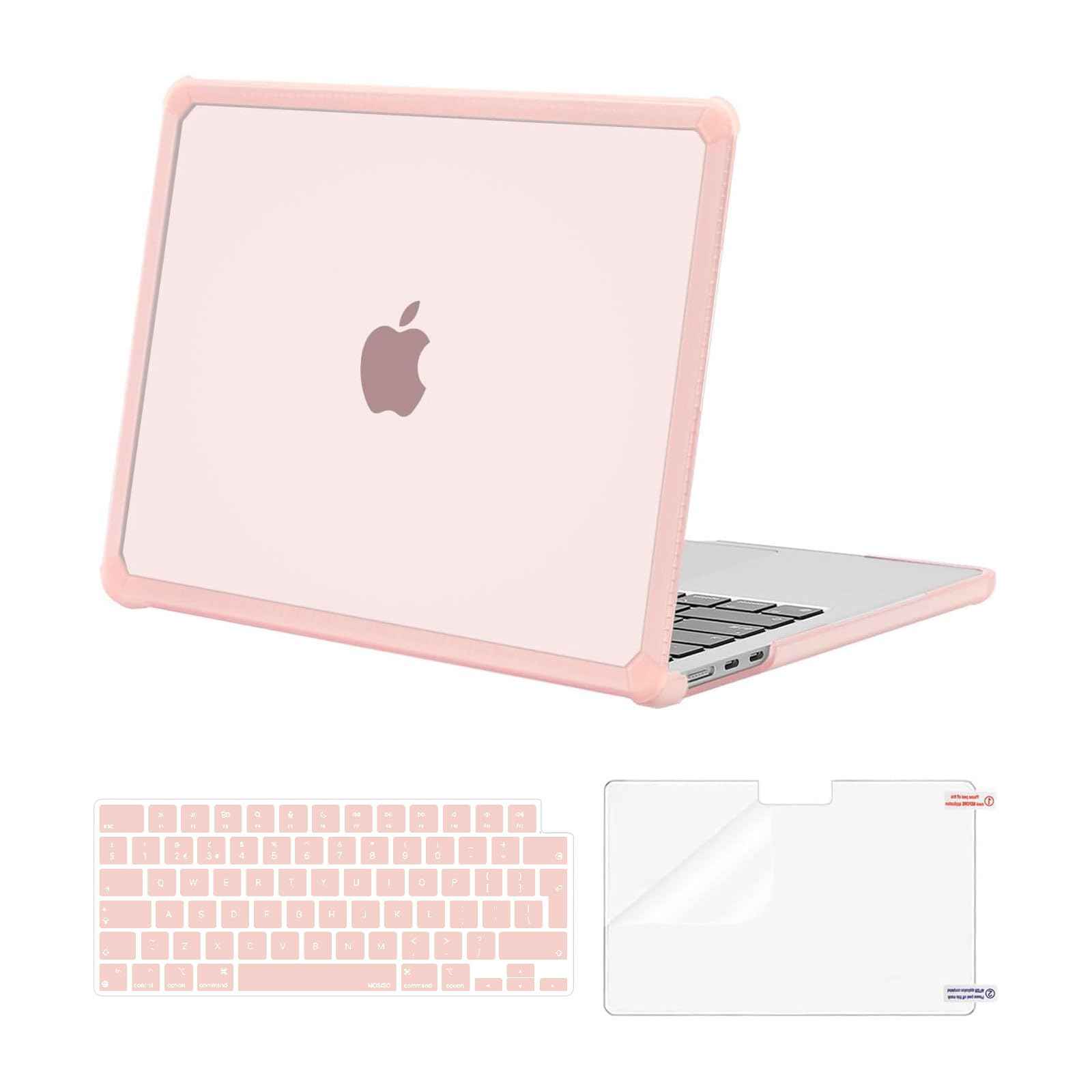 Custodia MOSISO Per MacBook Air 13 M2/M3/M4 - Copertura Rosa Antiurto Con Protezione Tastiera - Foto 4