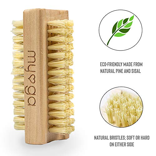 Myga RY1280 Houten nagelborstel met natuurlijke haren - Dubbelzijdige schrobborstel voor het reinigen van nagels… - Afbeelding 3