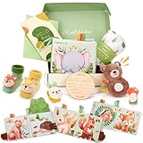 hahaland Regalo Bebe Recien Nacido Niño Niña - 9 en 1 Canastilla bebe con Manta Personalizada, Tarjeta - Cesta Bebe Para Baby Shower & Navidad