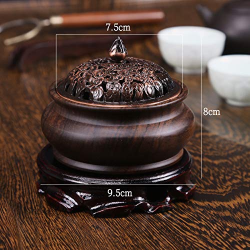 家庭用室内沈香炉   あかりをつける  アロマボールの透かし彫檀香炉置物 家庭用室内沈香炉 あかりをつける アロマボールの透かし彫檀香炉置物