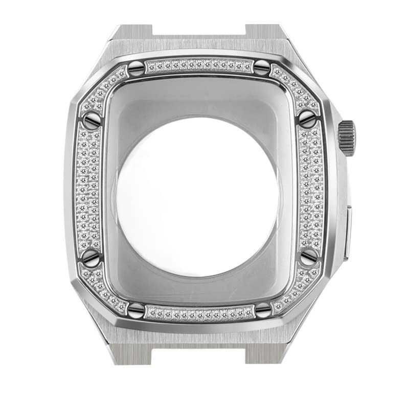Bracelet iWatch acier inoxydable 44mm avec boîtier de protection agate pour Apple Watch
