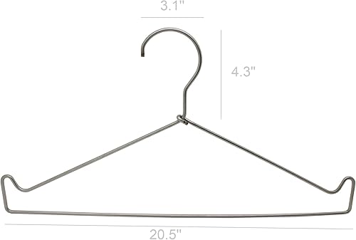 Miniatura 2 de FixtureDisplays Perchas de alambre de metal fuertes de acero inoxidable Perchas de ropa Perchas diarias 15653