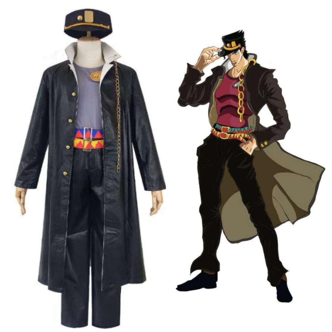 Cosplay Life Kujo Jotaro Cosplay JoJo's Bizarre Adventure Full Costume Outfit Set with Hat Japanese 