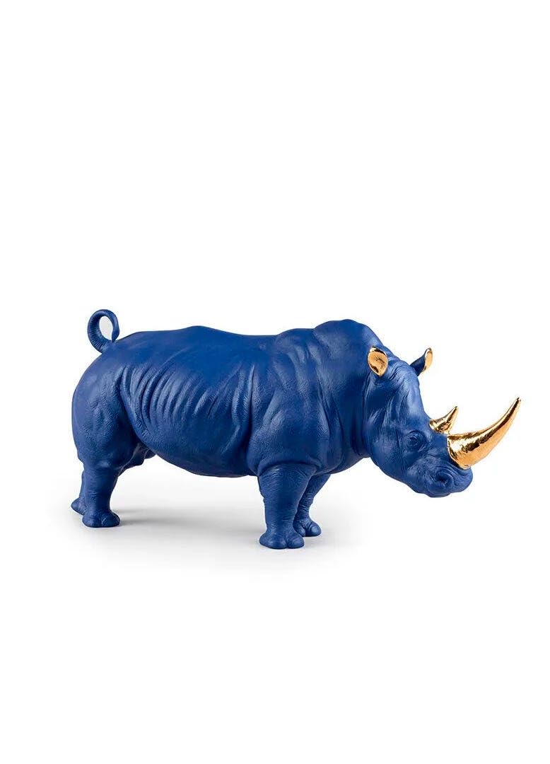Amazon.de: LLADRÓ Rhino Sculpture. Blue-Gold. Limited Edition
