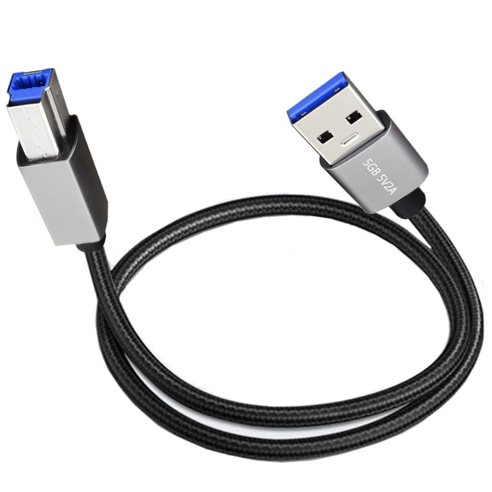 Cavo USB 3.0 da A a B, cavo USB 3.0 tipo A maschio a maschio B per scanner, stampanti, driver rigidi esterni desktop, scanner, hub USB e altro (1 m)