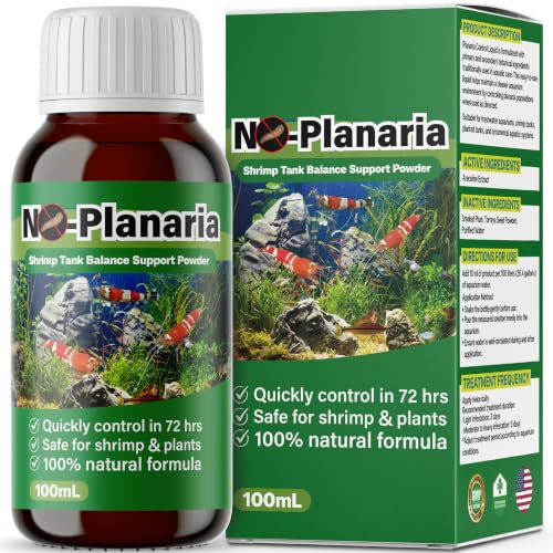No Planaria & Hydra Trap Aquarium Balance Liquid 100% Natural Support for Issues Caused by Flat-Bodied Intruders Promotes Healthy Growth & Reproduction of Shrimp & Fish 100ml