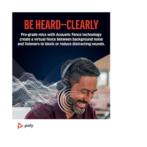 Poly Voyager Focus 2 USB-C-C Headset +USB-C/A Adapter + Charging Stand - Image 8