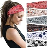 Huachi Women's Headbands Non Slip Headbands for Women's Hair Fashion Head Band Workout Yoga Sports Exercise Sweatbands Elastic Hair Bands Summer Hair Accessories