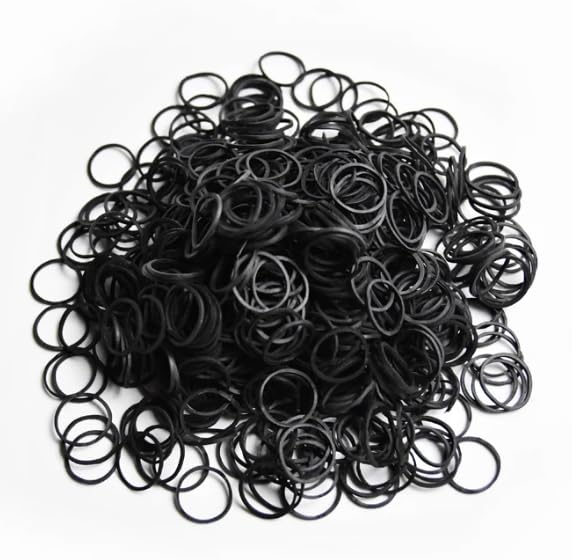 1200 Mini Rubber Soft Elastic Bands for Kid Women Men Hair Braids (BLACK)