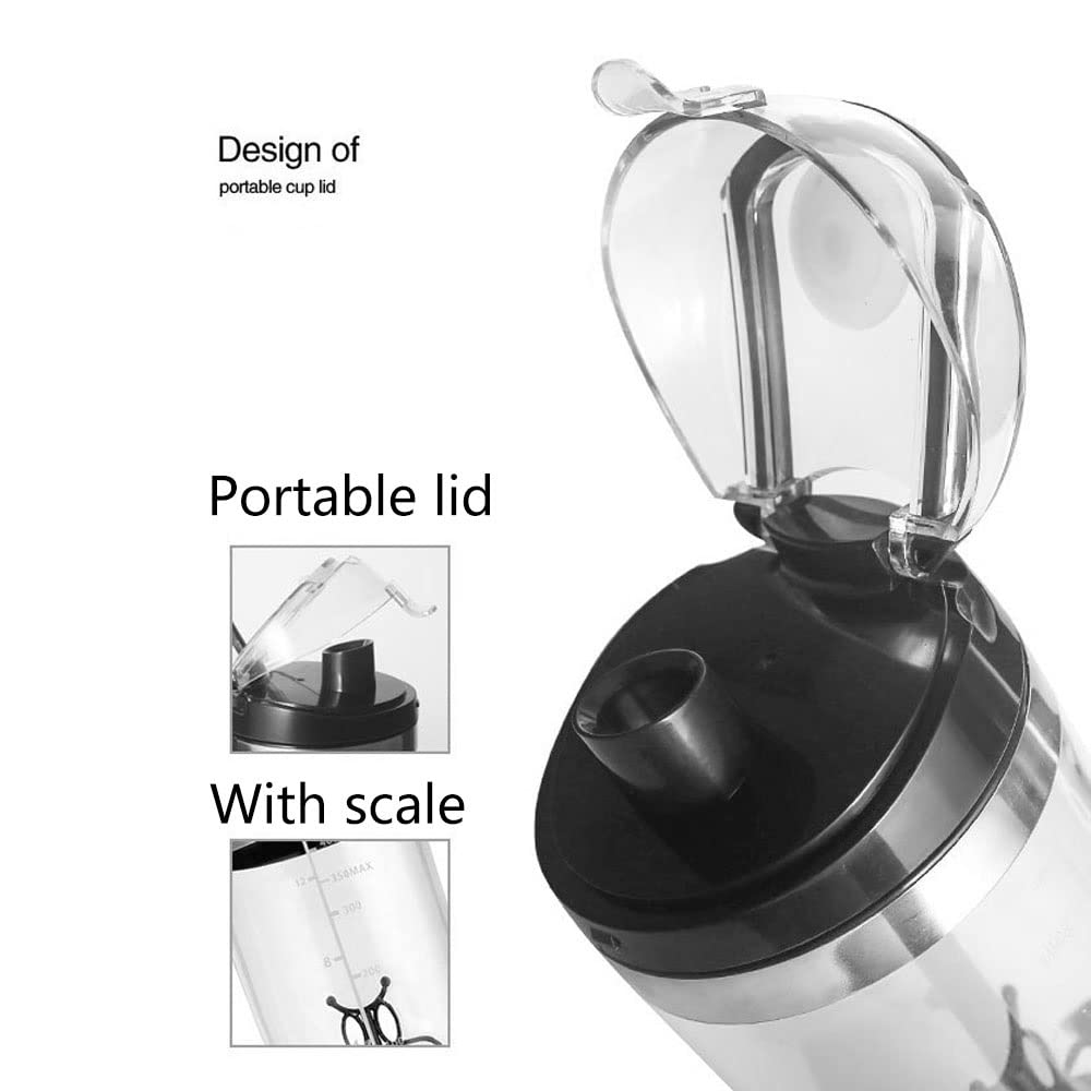 450ML Shaker Protéiné Électrique Shaker Protéiné Mixeur Portatif Mélangeur De Lait Frappé Mélangeur De Protéines Mouvement Automatique Vortex Sans BPA Pour Le Bureau, La Gym, Les Voyages