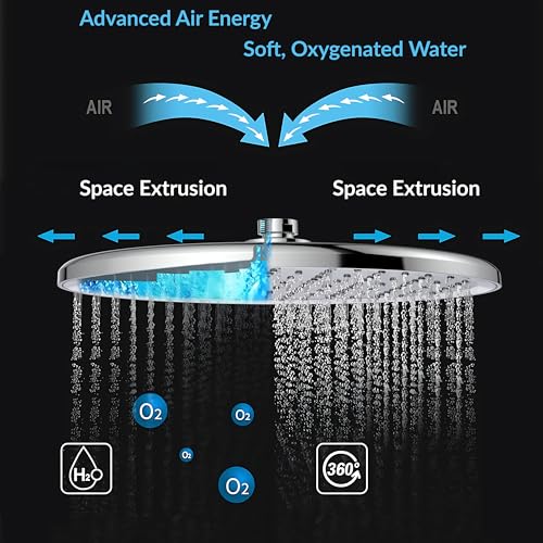 Image of Plantex Shower Head for Bathroom /10 Inch Round Single Mode Bathroom Rain Shower /Water Saving Shower Head- (Chrome)