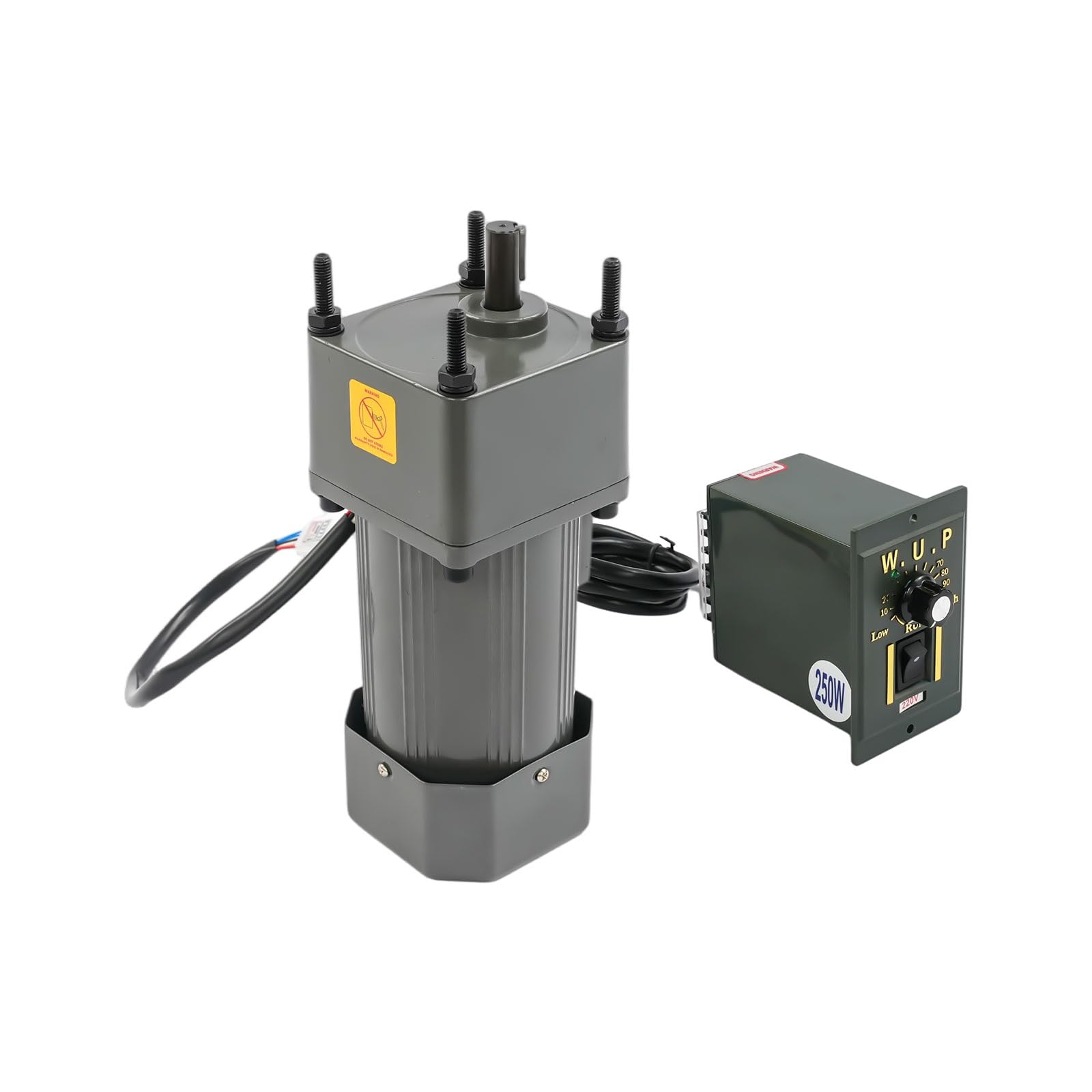 Motor de engranaje de 220 V, 10 K 250 W, motor de engranaje helicoidal con reductor y regulador de velocidad, 135 rpm, velocidad ajustable, 60 dB y 40 uF, motor eléctrico para máquinas de cría de