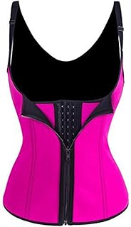 WEITING Chaleco de entrenamiento de neopreno para mujer, faja moldeadora de cintura, corsé moldeador de cuerpo, corsé para mujer, color rosa, L