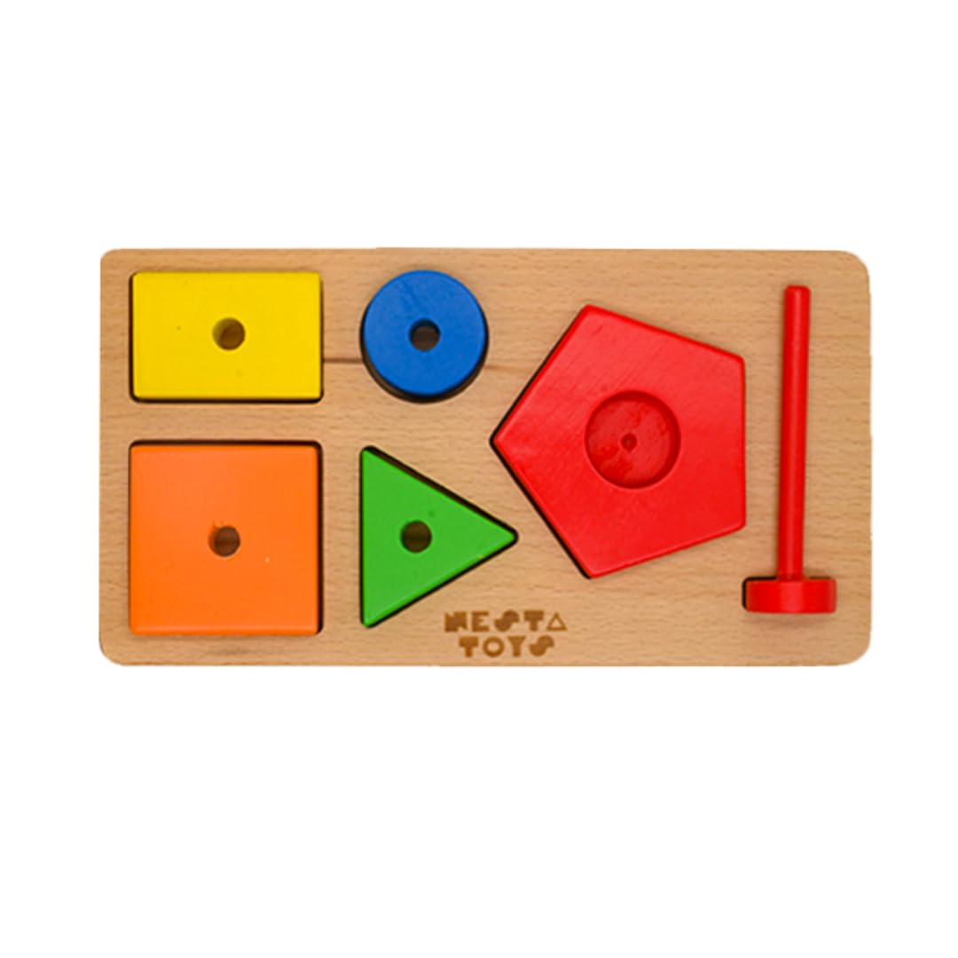NESTA TOYS - Wooden Shape Sorter Puzzle | Montessori Stacker Toy (1.5+ Years) (B0CN4MLRL8) Amazon Price History, Amazon Price Tracker