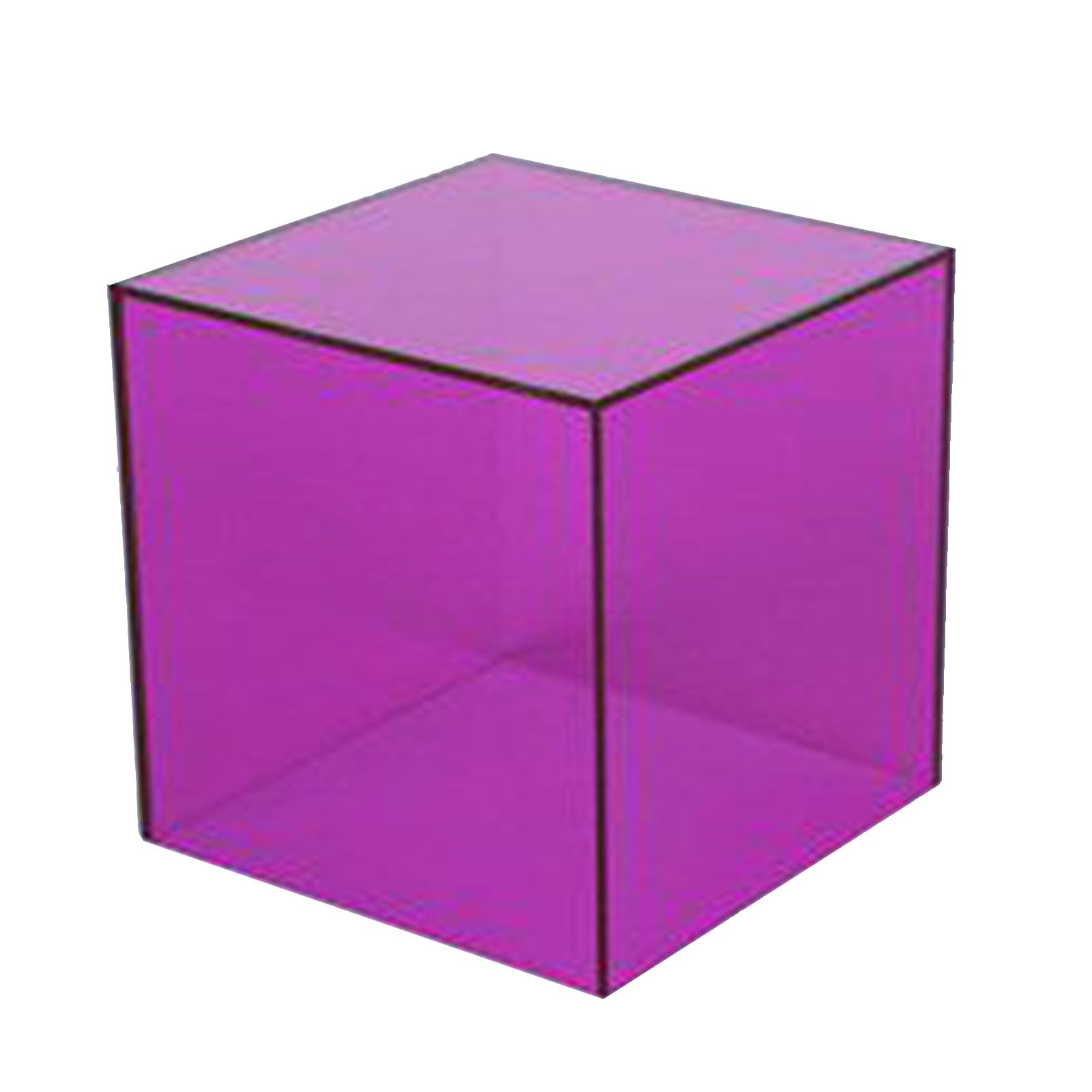 CXGBQSJ Colored Acrylic Display Box Clear Storage Case for For Countertop Product Showcase and Retail Organisation 40*40*20cm,Purple,Five sided
