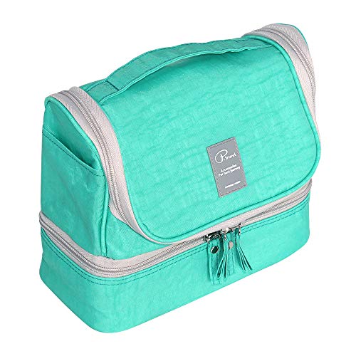 Subtop Trucco Borsa da toilette, Beauty Case da Viaggio Donna Borsa da Toilette, Sacchetto Cosmetico con Gancio per appendere (Verde)