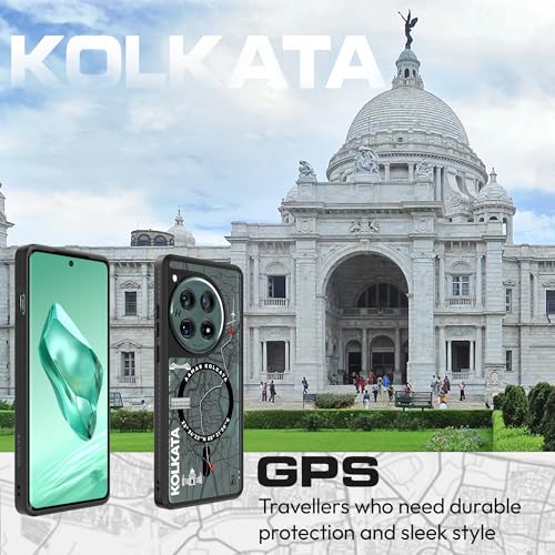 Image of KAPAVER Mag-X Back Cover Case Compatible with OnePlus 12 5G (PC+TPU) (GPS Kolkata), Multicolour