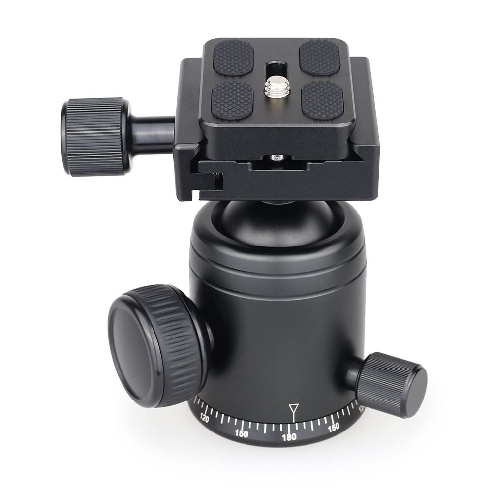 KBREE Accessori per Fotocamera Testa per treppiede Testa a Sfera per treppiede panoramica Testa a Sfera anodizzata CNC per Fotocamera DSLR Piastra a sgancio rapido Extra