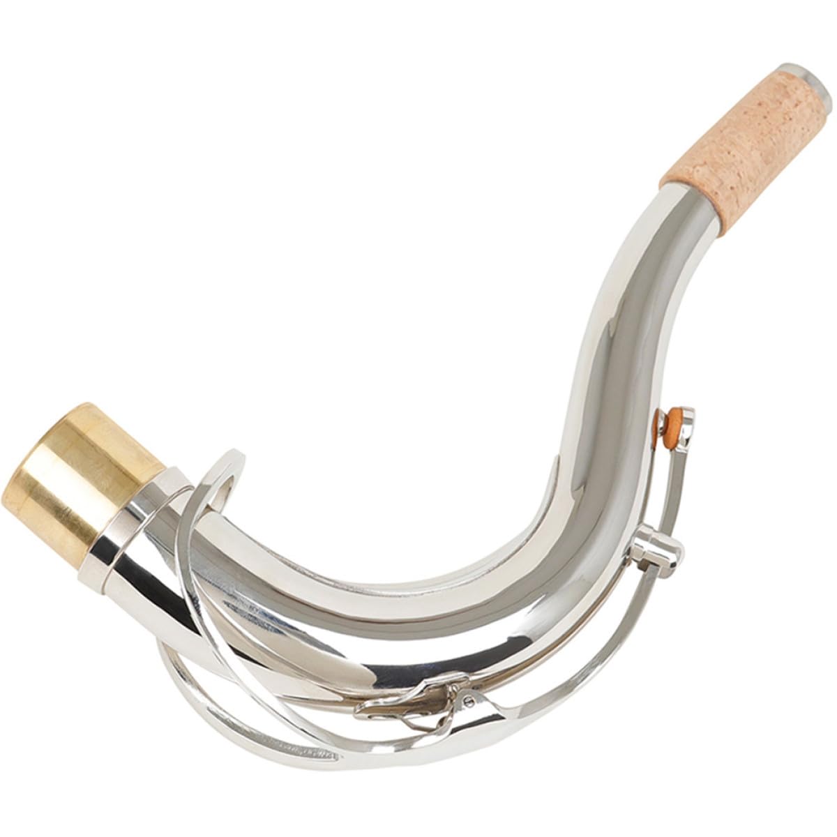 TOYANDONA Collo per Sassofono Tenore Struttura Curva, in Ottone Argentato, Diametro 27,5mm, Accordatura in Si Bemolle, Design Ergonomico e Facile Manutenzione