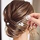 Hengxinchen 50 Stück Haarschmuck Hochzeit mit Perlen U-förmig, U-Form Braut Haarschmuck mit Perlen in Gold, Hochzeit Haarnadeln mit Perlen klein, für Brautfrisuren und Brautjungfernfrisuren (Silber)