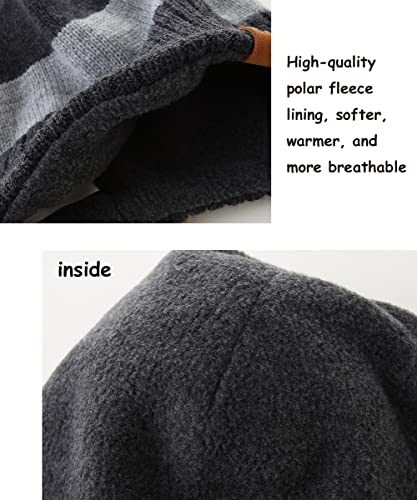 Image of Boys Winter Hat Baby Beanies with Earflap Upgrade Fleece-Lined Skiing Toddler Hat