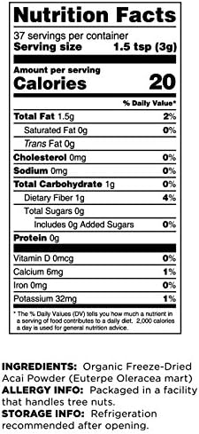 Terrasoul Superfoods Organic Acai Berry Powder, 4 Oz, Freeze-Dried for Freshness, Omega Fats Boost for Smoothie Bowls, and Antioxidant-Packed Superfoods Recipes - Image 4