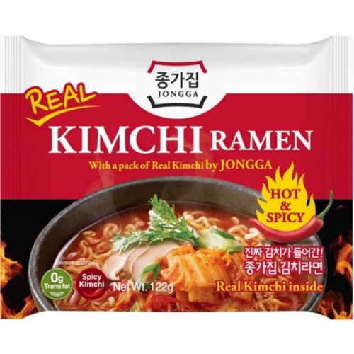 JONGGA - Fideos instantáneos Kimchi Ramen (especiados) - Multipack (12 X 122 GR)