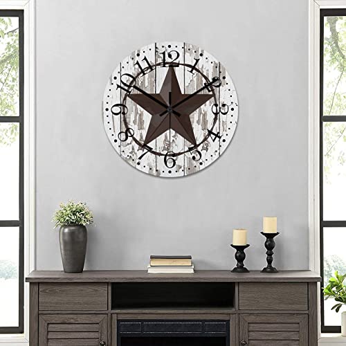Reloj de pared analógico redondo de madera 12 pulgadas miniatura 6
