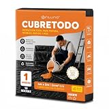 Ofituria Plástico Cubretodo Fuerte Negro 4x5 m, Plástico Protector Pintura Profesional para Suelos Y Muebles, Impermeable, Resistente para Obras (4x5 m, 1 Ud, 10 Micras)
