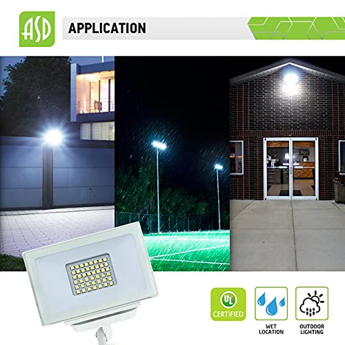 Asd 30W Led Flood Light Outdoor, 120V 3056 Lm 3000K Warm White, Knuckle Mount Led Security Lights, Long Lifespan 97,000 Hours, Waterproof Floodlights For House, Yard, Garage, Garden, Ul Listed #TOP6