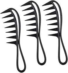 barenx 3 peças de pente masculino oleoso para salão de beleza, penteado, penteado, dentes largos