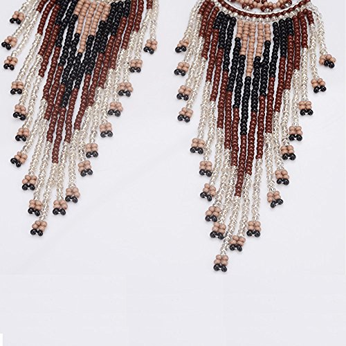 Tarsus Dream Catcher Bead Earrings Dangle for Women "Japan Seed Bead" Girls Hypoallergenic Beaded Native American4