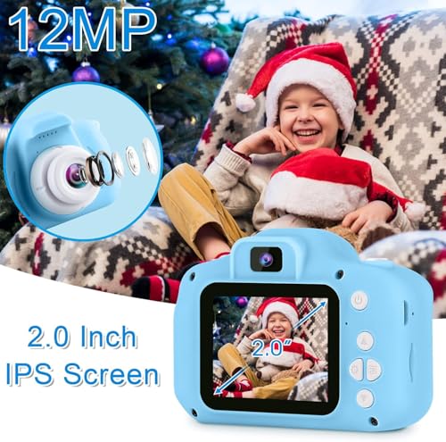 TOYTONIC Kids Digital Camera for Boys - 3MP Dual Lens, 1080P Video, 2.0 Inch Screen with Time-Lapse, Games, and Voice Recorder - Stylish Blue Design 4