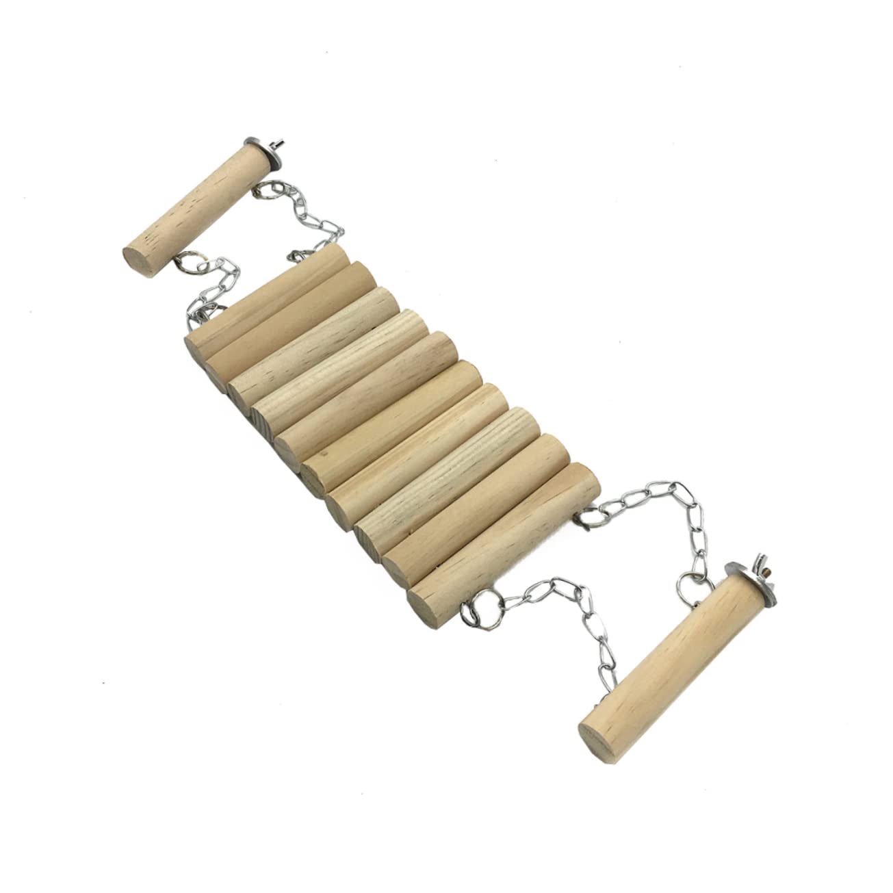 Happyyami Climbing Ladder for Parrots Bird Parakeet Toys Natural Wood Bridge Tunnel