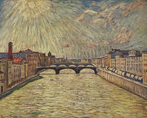Impression d'affiches Arnobrücke à Florenz Theo Von Brockhusen affiche toile 60x90