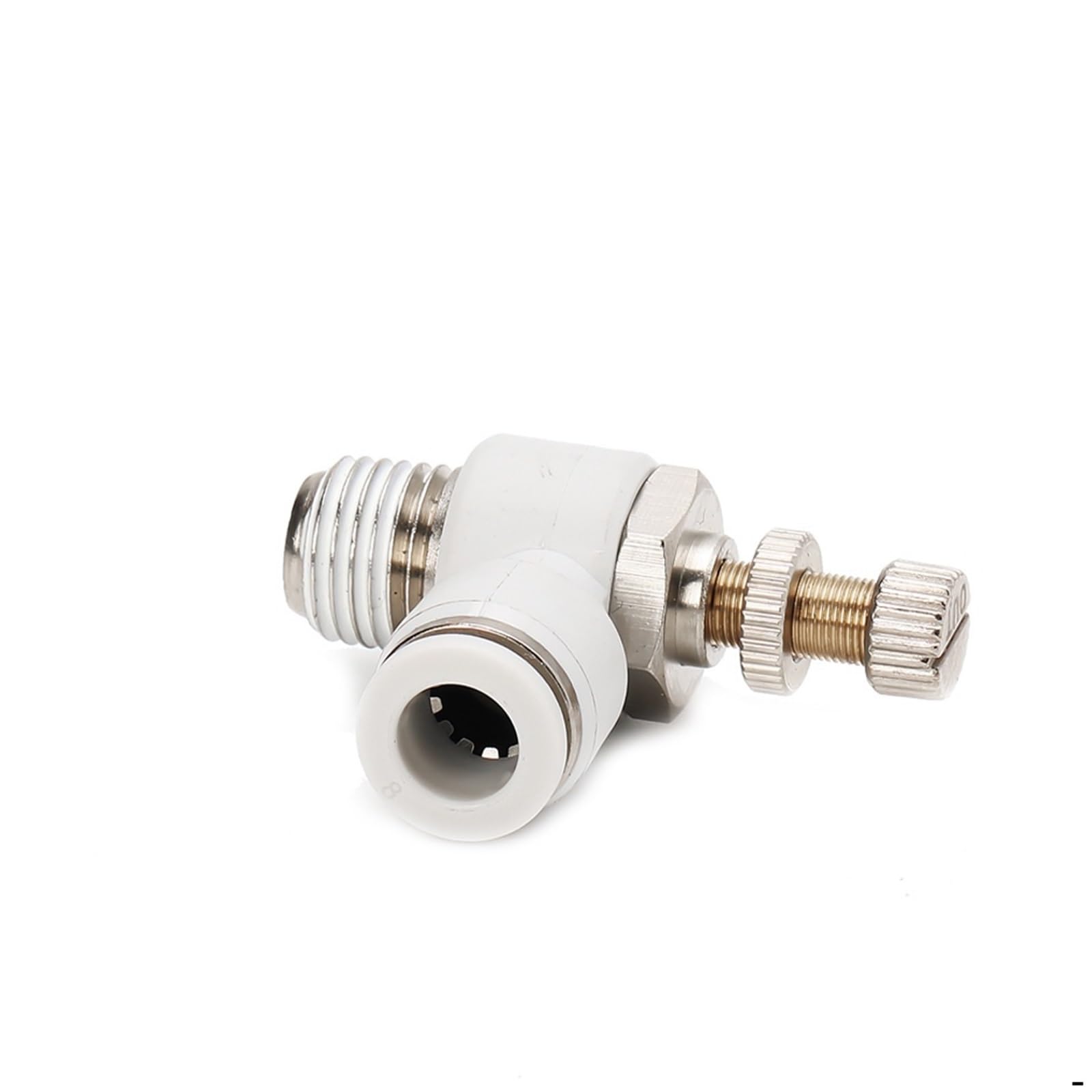 Jwvialel Sl6-03(White) Sl Throttle Valve White Regulating Trachea Joint Quick Thread Twist Pneumatic Speed Switch Sl6-M5 1Pcs(Sl6-03(White))