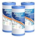 PUREPLUS 5 Micron 10" x 4.5" FXHTC Whole House Sediment and Carbon Water Filter Replacement Cartridge for GE GXWH40L, GXWH35F, GNWH38S, Culligan RFC-BBSA, WRC25HD, RFC-BB, PP10BB-CC, WFHD13001, 3Pack