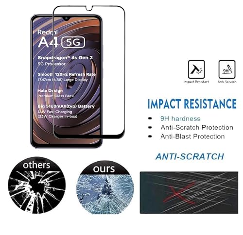 Image of FabeKee Tempered Glass Screen Protector Compatible for Redmi A4 5G | Front And Back Screen Guard With camera lens protector 3 in 1 (Redmi A4 5G, Combo)