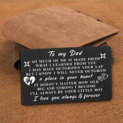 DEGASKEN Dad Gifts from Son, I Love You Dad Wallet Card, So Much of Me is Made from You, Fathers Day Card from Son2