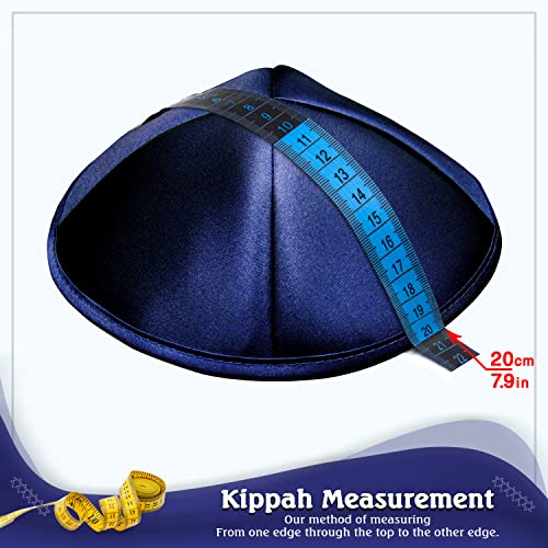 Image of Pack of 10 or 30-Pcs - Hq 19 /20CM Satin Kippah for Men & Boys, Yamaka Hat Designed in Israel - Kippot Bulk