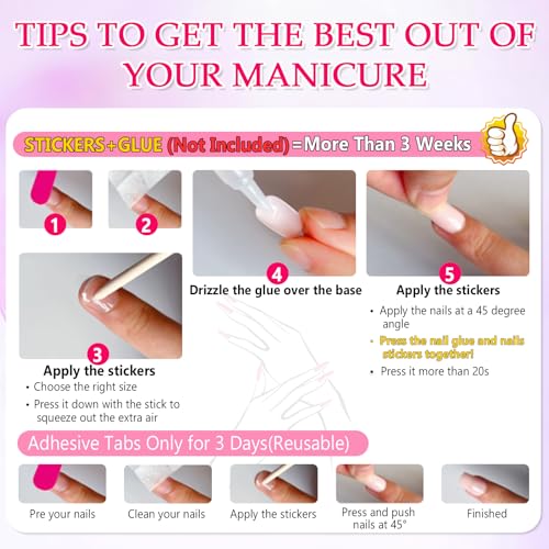 Ceboic 24 Stück 3D Handgefertigt Nägel Zum Aufkleben Mandel, French Kunstnägel Press on Nails Mittel, Glossy Künstliche Nägel mit Blumen Strasssteine, Sommer Strand Acryl Fake Nails für Frauen Mädchen