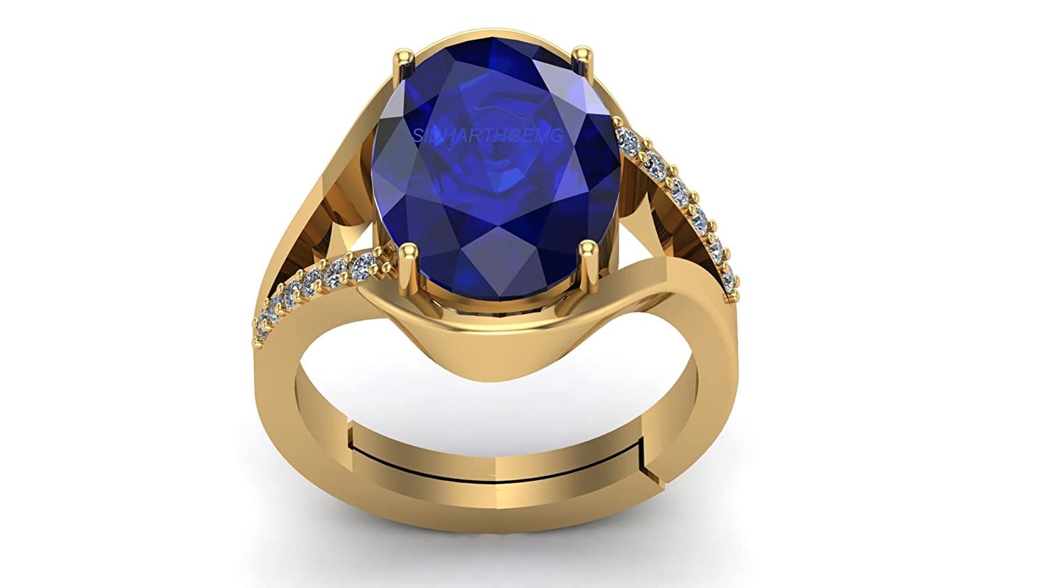 SIDHARTH GEMS Unheated Untreatet 18.00 Carat AAA+ Quality Natural Blue Sapphire Neelam Gold Plated Adjustable Gemstone Ring for Womens and Mens (Lab - Certified) (B0BLGNMTWZ) Amazon Price History, Amazon Price Tracker