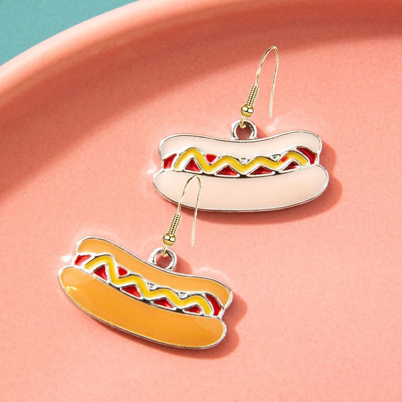 Hot Dog Earrings for women Food Earrings Cute Pizza Hamburger Hoop Earrings Cola Bottle Dangle Earrings for Women Gewelry Gifts3