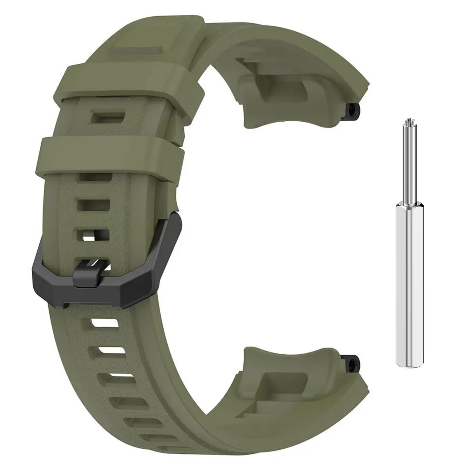 Soft Silicone Strap Band Compatible with Amazfit T-Rex 2 | Adjustable Silicone Rubber Band with Installation Tool for T Rex 2-image-26