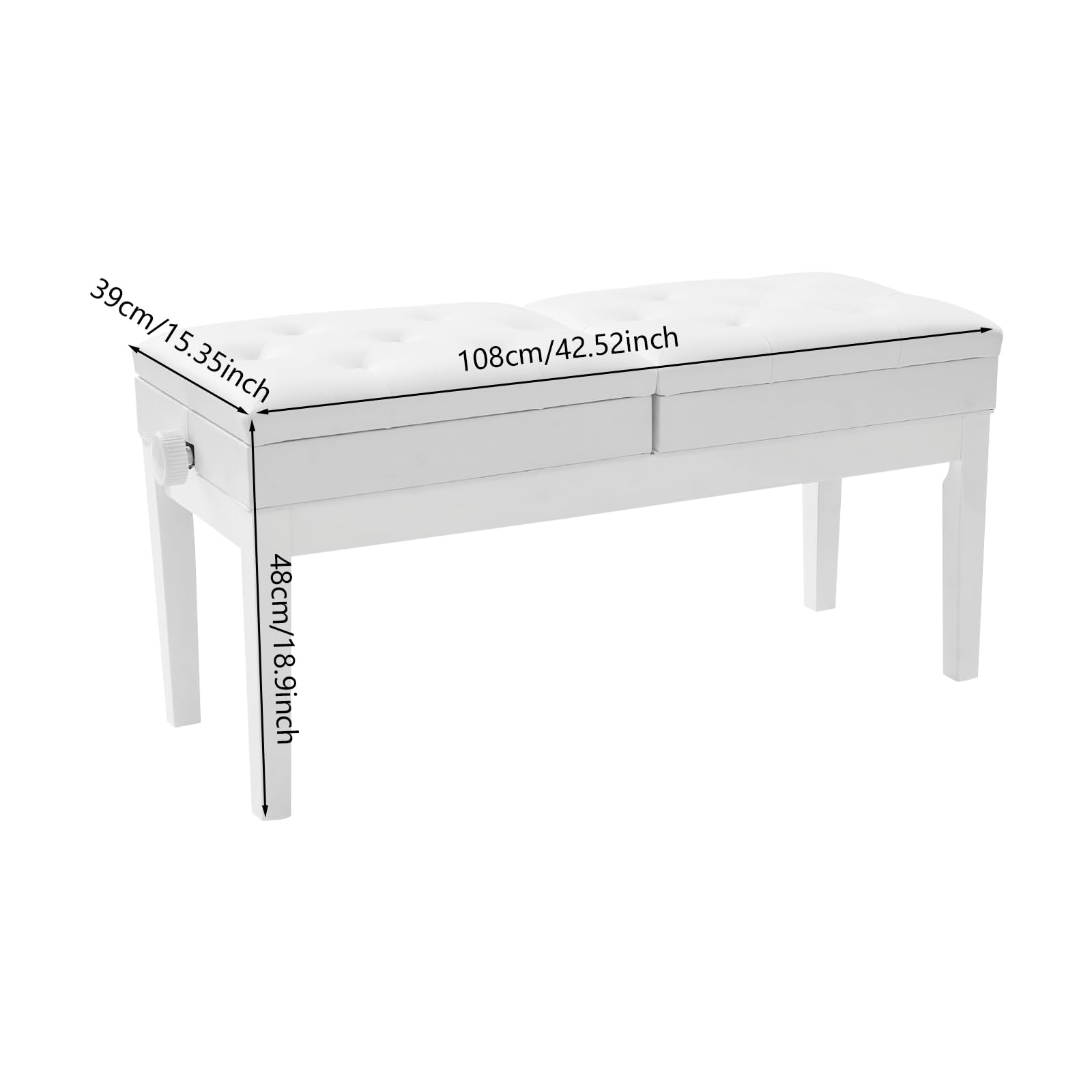 2-Sitzer-Design Höhenverstellbar Klavierhocker Klavierbank Höhenverstellbar Klavierstuhl Keyboard Bank E Piano Bench Ständer Weich gepolsterte Sitzfläche für Lehrer & Schüler, Duo-Auftritte